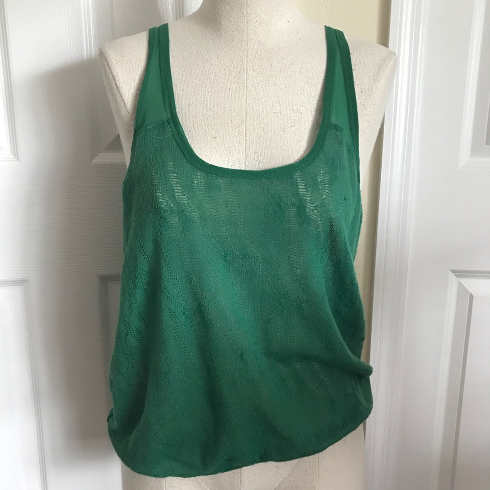 Green open back top